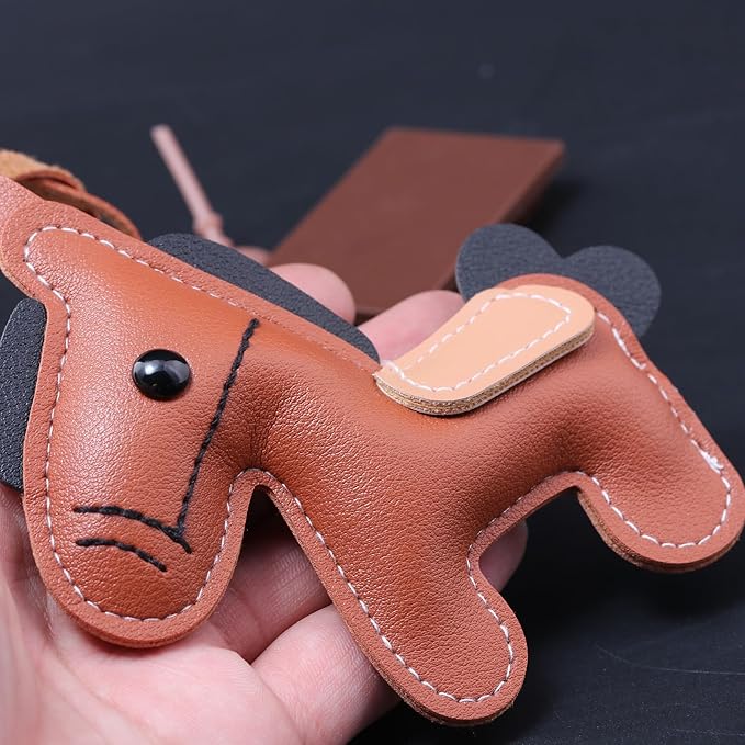 Unique Keychain Designer Rope Bag Charms for Handbag - Cute Teddy Bear Purse Charm - Leather Dachshund Accessory