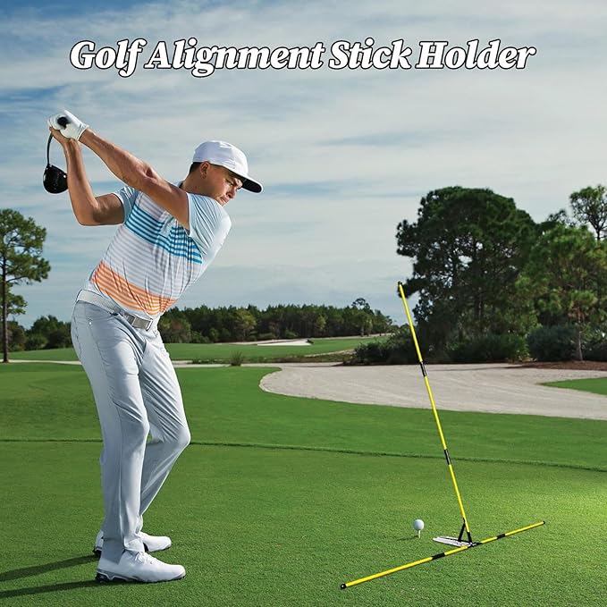 Golf Swing Trainer - Extendable Alignment Poles Set, Folding Practice Rods, Positioning Aid for Shots | for Indoor Backyard Home Range Chipping Hitting Improvement