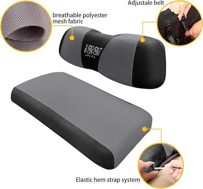 10L0L Golf Cart Front Rear Seat Cover Set for EZGO TXT RXV & Club Car DS 2000-up(Flat Backrest), Made w/ 3D Air Mesh Polyester Fabric Breathable Washable