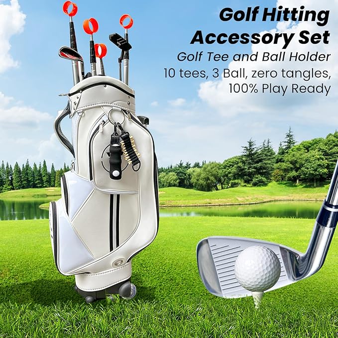 Golf Club Cleaner, Non-Leaking Stretchable Golf Club Brush with Microfiber Golf Towel (23.6 * 15.7 in), Strong Bristles Golf Brush Can Hold 5oz Water, Essentials Golf Accessories for Men