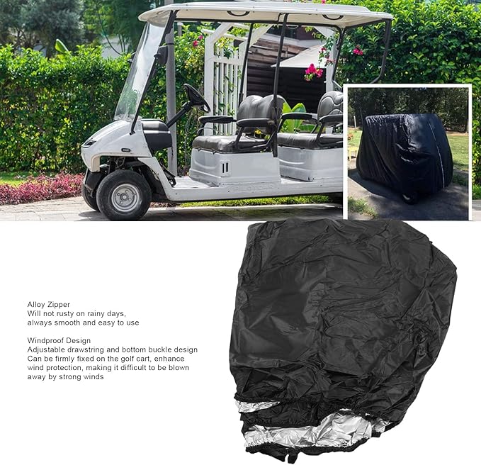 Eujgoov 4 Passenger Golf Cart Cover Outdoor Protective Enclosure for Club Car All Weather Rain Dust Protection 108x48x66in