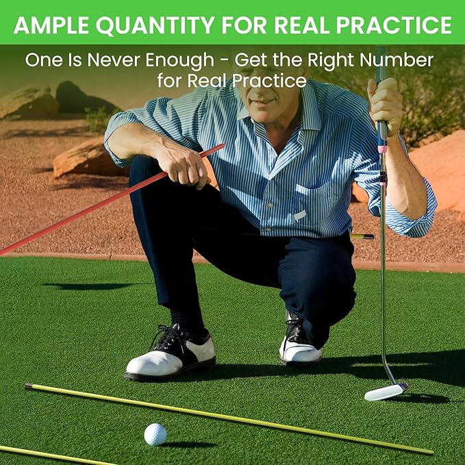 Golf Alignment Sticks 43 Inches Value 5-Pack with Premium Cover, Training Rods Essential Aiming Stick for Perfect Swing & Accurate Aiming & Effective Practice Guide