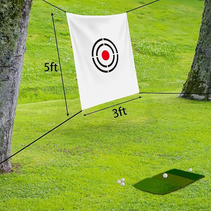 Gagalileo Golf Target Cloth: Protective Net Portable Easy Setup with Ropes Indoor Outdoor Practice All Golfers Training Accuracy for Backyard Garage