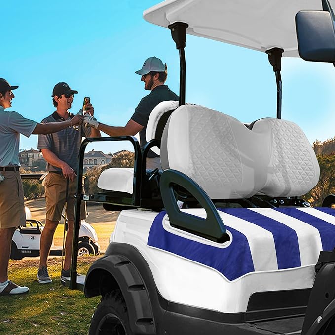YOKYHOM Golf Cart Seat Covers, Blue Golf Cart Seat Towel Blanket Keeps Seat Comfortable and Clean, 100% Microfiber, 51''x 31'', for EZGO, Yamaha, Club Car and More 2-Seat Golf Carts