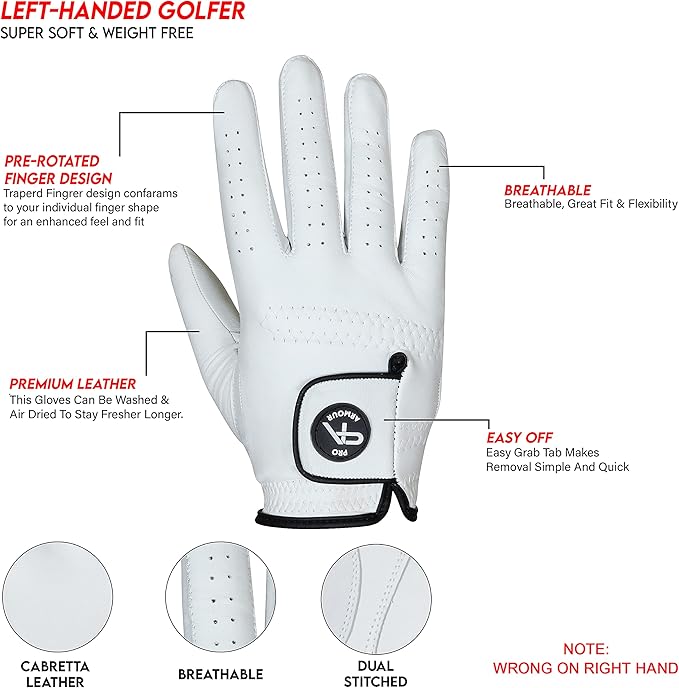 Cabretta Golf Gloves for Men, Leather Golf Gloves, Golf Gloves, cabretta Leather Gloves, Golf Accessories, Golf Gloves for Men, Professional Golf Gloves, Amateur Golf Gloves