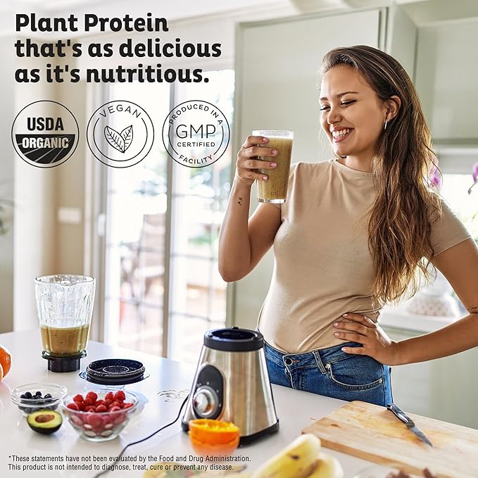 KOS Organic Plant Based Protein Powder, Chocolate Peanut Butter - Delicious Vegan Protein Powder - Keto Friendly, Gluten Free, Dairy Free & Soy Free - 15 Servings