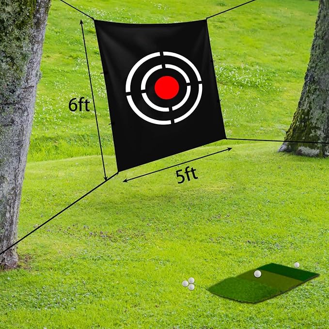 Gagalileo Golf Target Cloth: Protective Net Portable Easy Setup with Ropes Indoor Outdoor Practice All Golfers Training Accuracy for Backyard Garage
