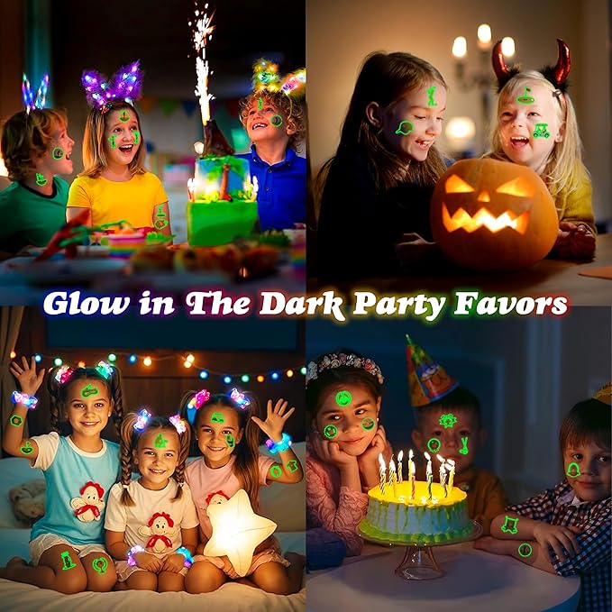 96 PCS Golf Sport Pre-Cut Luminous Glow in The Dark Temporary Tattoos | Super Cute Themed Birthday Party Favors, Supplies, Decorations, Green Sport Fake Tattoo Stickers Gifts for Boys Girls