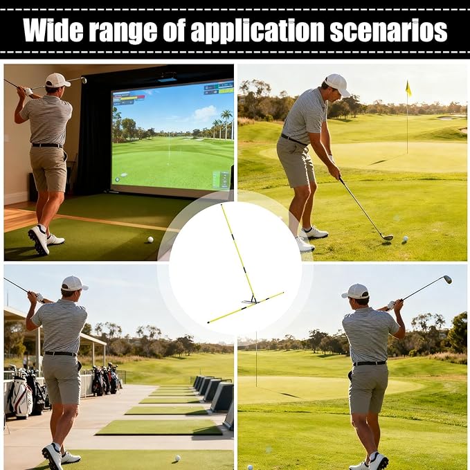 Golf Swing Trainer - Extendable Alignment Poles Set, Folding Practice Rods, Positioning Aid for Shots | for Indoor Backyard Home Range Chipping Hitting Improvement