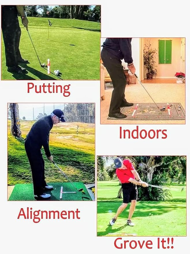 Golf Swing Training Aid - Endorsed by Bradley Hughes, Teaches Correct Swing Plane – Tempo - Alignment – Hit a Perfect Draw -Putting -Practice Indoor/Outdoor -Made in USA.
