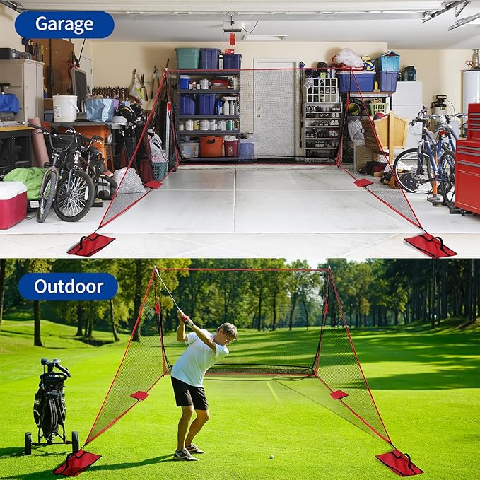 Shank Net Attachment for Golf Hitting Nets, Compatible with 10ft x7ft and 10ft x10ft Golf Nets for Indoor & Outdoor Use