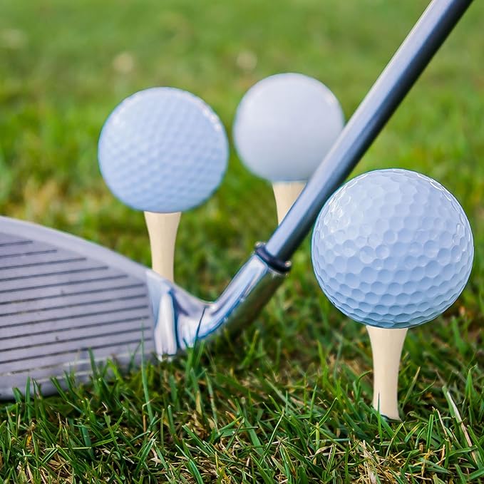 Vinsot 500 Pcs Step Down Golf Tees 2-3/4 Inch Bulk Wooden Bamboo Golf Tees for Men Women Indoor and Outdoor Practice Driving Range and Simulator Essential Accessories