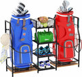 Golf Bag Storage Organizer for Garage Organization, Golf Bag Stand for Golf Bag Accessories, Spacious Golf Rack for Golf Clubs & Golf Essentials, Ideal Golf Gifts for Men (Fits 2 Golf Bags)