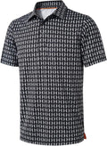 Golf Shirts for Men Dry Fit Short Sleeve Print Performance Moisture Wicking Polo Shirt