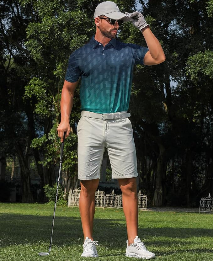 zeetoo Men's Polo Shirts Hawaiian Golf Polos Shirts Short Sleeve Performance Moisture Wicking Mens Golf Shirts