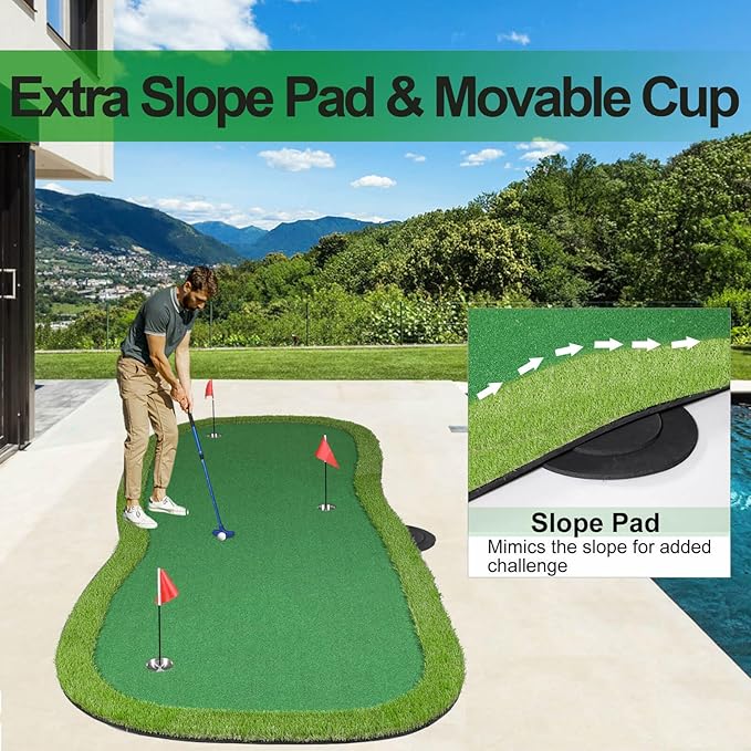 Golf Putting Green, Professional Large Practice Putting Mat for Outdoor & Indoor Putt Trainning