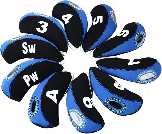 Sword &Shield sports 10pcs/Set Golf Iron Club Head Covers with Numbers Neoprene Top Window Iron Covers