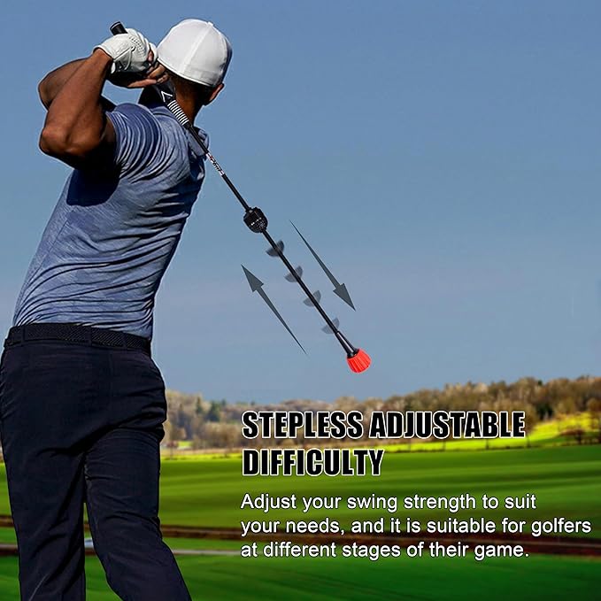 PGM Golf Swing Trainer Aid - Golf Swing Training Aid Golf Practice Warm-Up Stick for Strength Flexibility and Tempo Training -Suit for Practice Chipping Hitting Golf Accessories