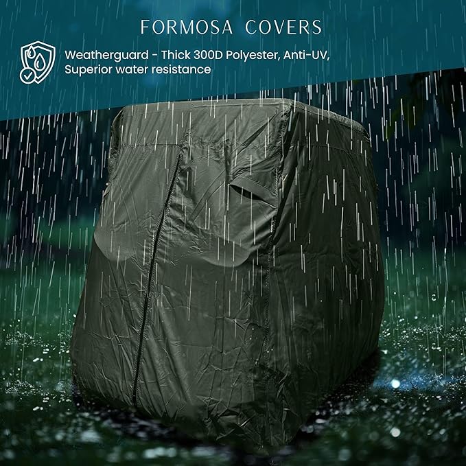 Golf Cart Cover 4 Seater roof up to 80" L Green, fits EZGO, Club Car and Yamaha G/YDR Model