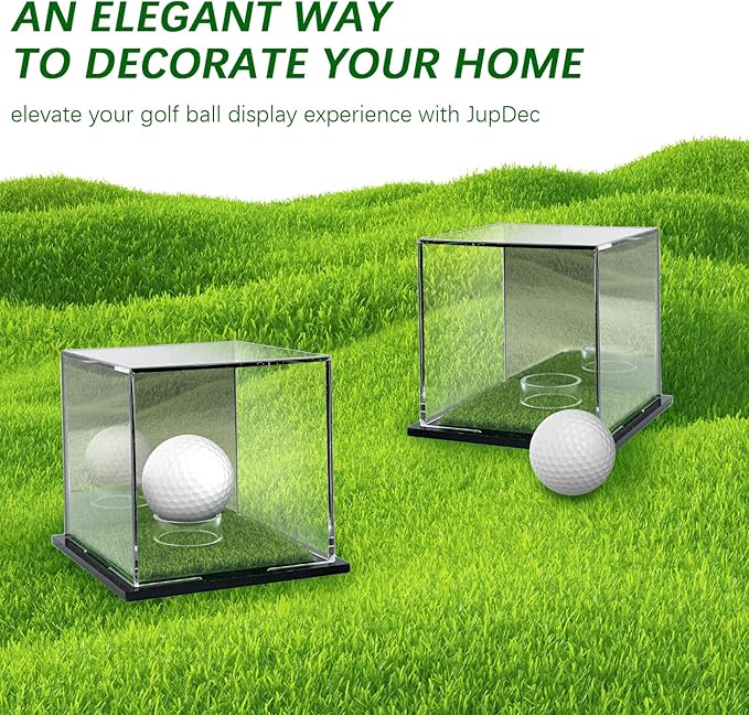 Golf Ball Display Case Small Golf Ball Case Acrylic Case Clear Display Box Square Display Holder Stand for Baseball Golf Ball Enthusiasts Collectibles, 3.9 x 3.5 x 3.9 Inch