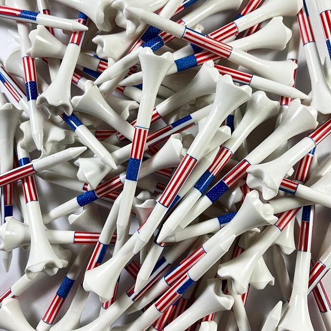 Pride Golf Tee Performance Plastic Golf Tees - Stars and Stripes - 30 Count, 2-3/4 Inch - Improve Distance and Accuracy