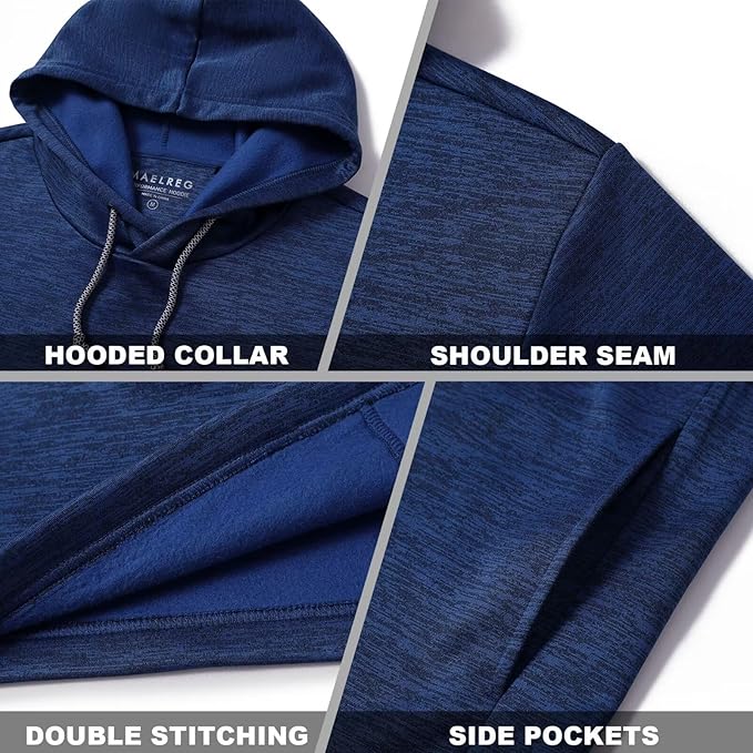 Hoodies for Men Golf Fleece Hooded Sweatshirts Dry Fit Athletic Lightweight Casual Midlayer Mens Hoodies Pullover