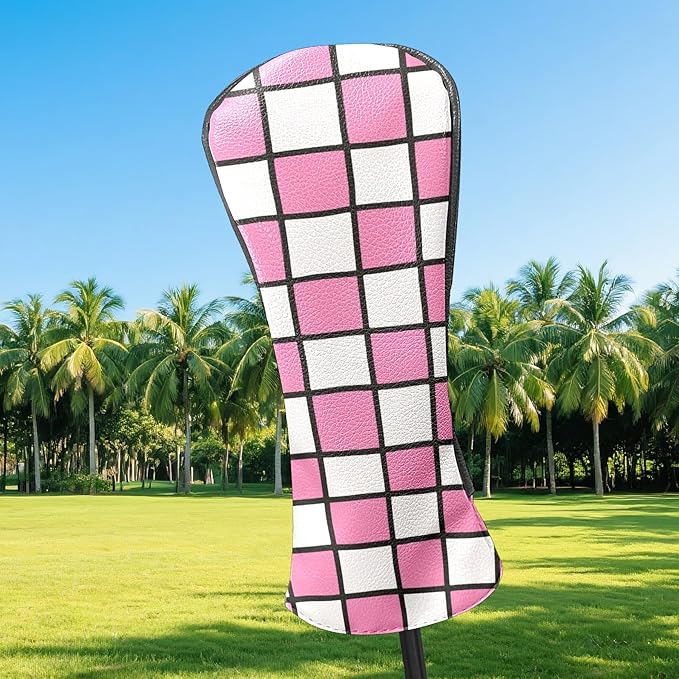 Golf Club Head Cover Brown Western Cow Print Golf Club Covers for Driver & Fairway Wood, Waterproof Leather Driver Headcovers Fairway Wood Cover for Women & Men