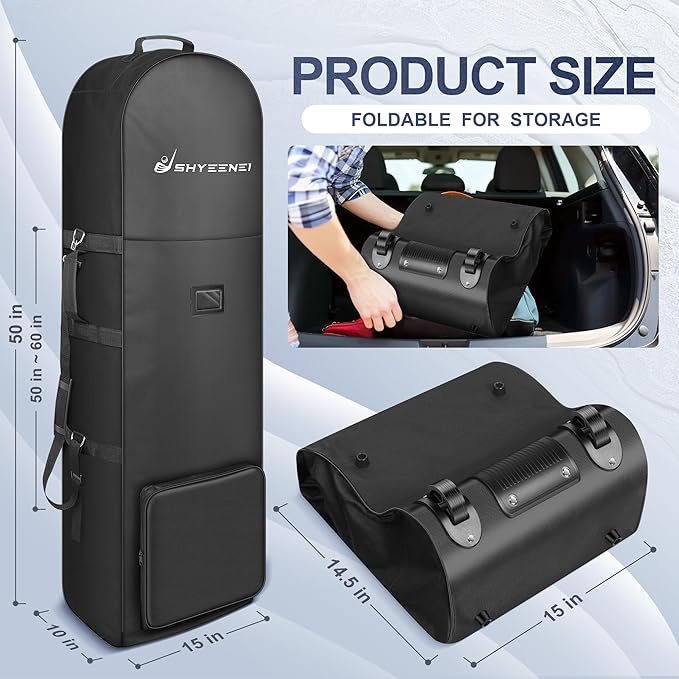 Golf Travel Bag for Airlines, Lightweight Golf Travel Bags, Superior Golf Travel Cover with Upgraded Wheels, Practical Golf Club Covers for Daily Travel, Easy to Carry for Golf, Common-use Sizes