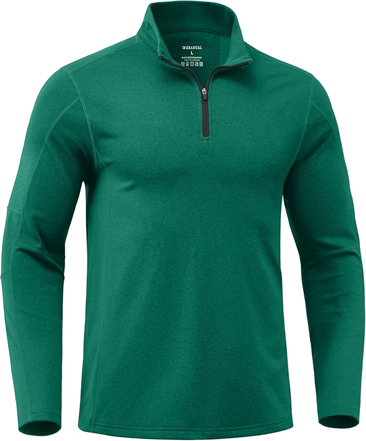 G Gradual Quarter Zip Pullover for Men Fleece Lined Sweatshirt Long Sleeve Winter Golf Shirt Mock Neck Polo Running Sweater