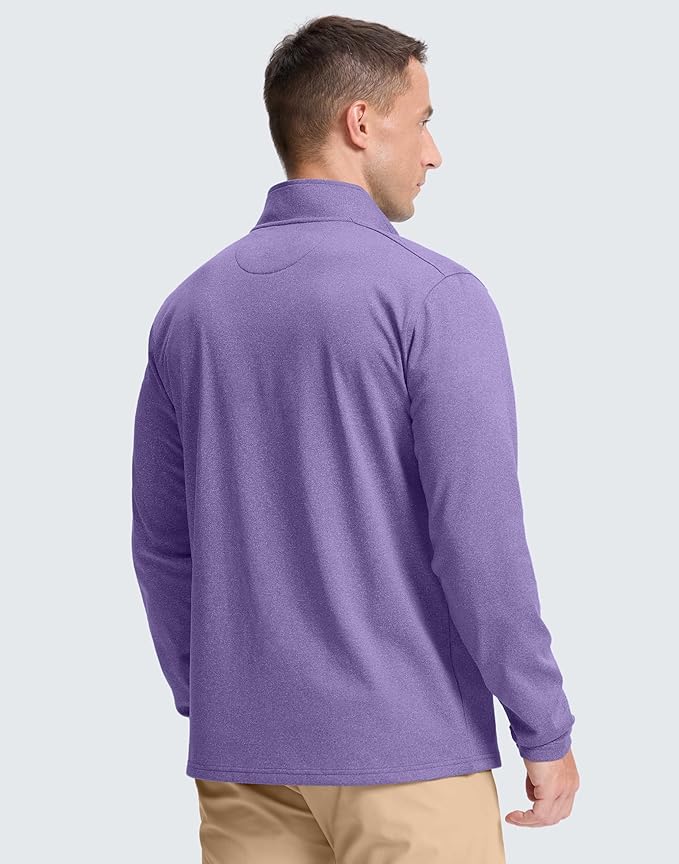Obla Golf Quarter Zip Pullover Men Fleece Mock Neck Sweatshirt Winter Warm 1/4 Zip Long Sleeve Golf Shirt