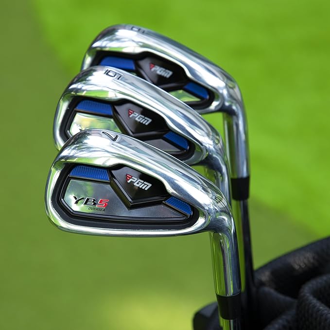 PGM 12/15 Pieces Men's Complete Golf Club Set with Driver, Fairway, Hybrid, Irons, Putter, Stand Bag & Headcovers - Right Handed - Ideal for Beginners (Standard/Tall Sizes)