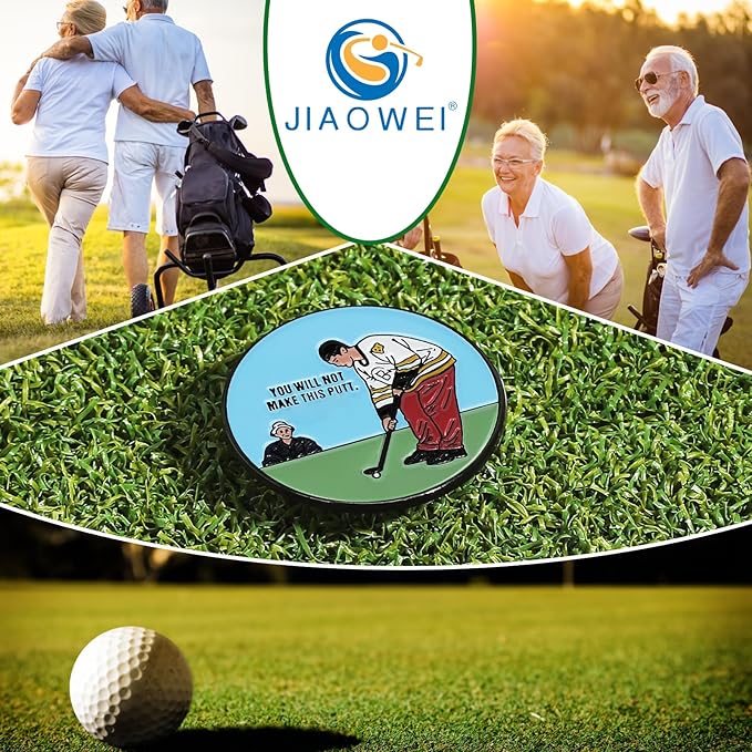 Enamel Golf Ball Marker with Magnetic Hat Clip - Funny Golf Accessories - Great Gift for Golf Lovers