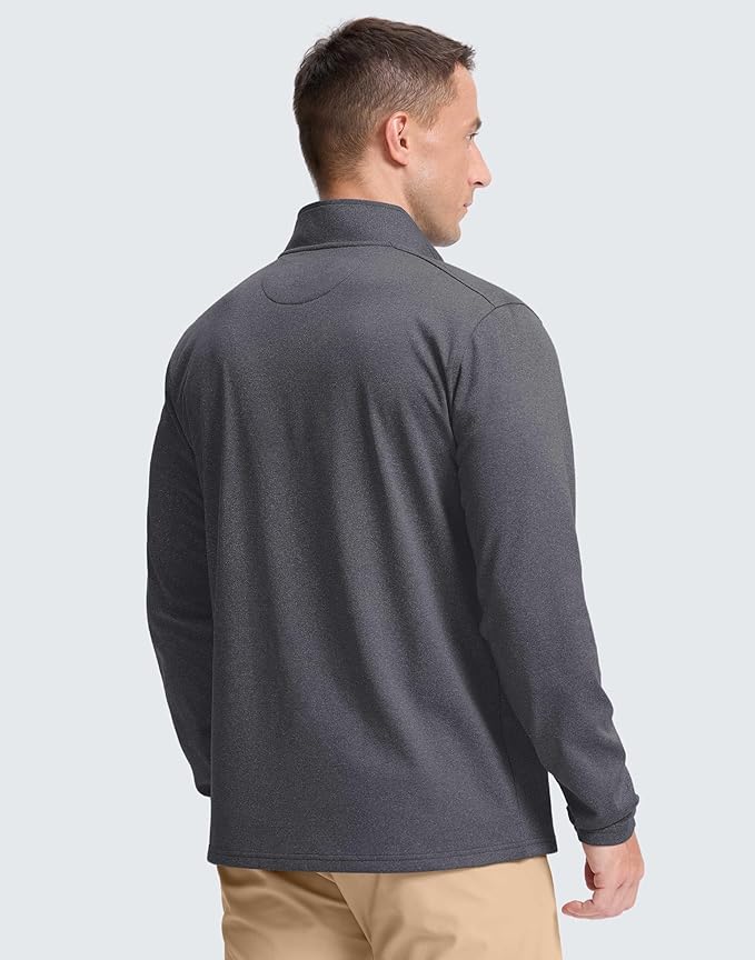 Obla Golf Quarter Zip Pullover Men Fleece Mock Neck Sweatshirt Winter Warm 1/4 Zip Long Sleeve Golf Shirt