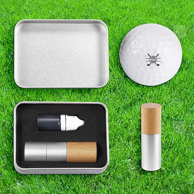 Personalized Name Golf Ball Stamper, Gifts for Men Dad Husband, Self-Inking Golf Ball Stamp Markers, Golfer Gift Golfing Accessories