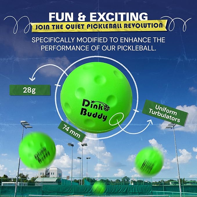 Kelso Pickleball, PU Foam Pickleball Balls for Reduced Noise, Enhances Hand-Eye Coordination, Indoor & Outdoor Use, Standard or Small Trainer-Sized Balls