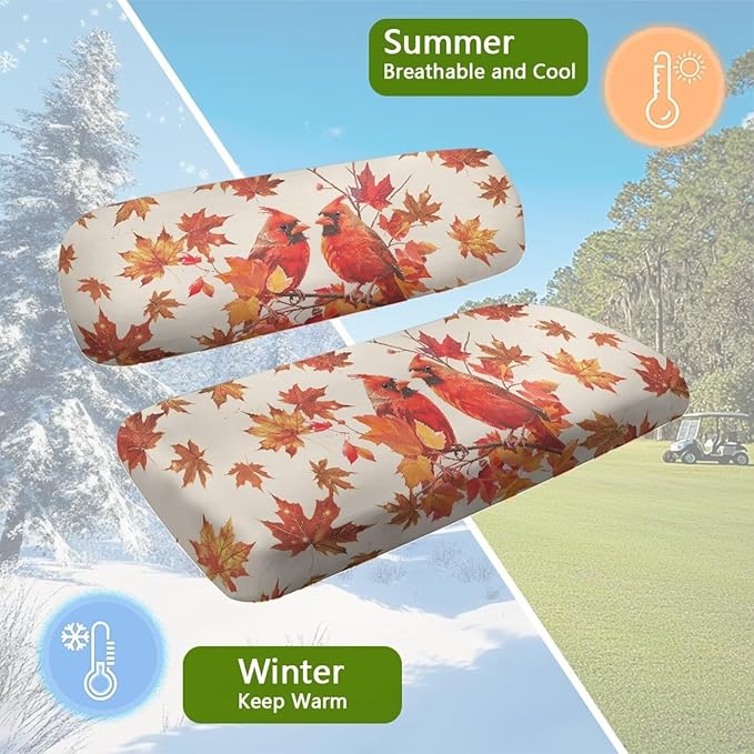 Golf Cart Seat Covers, Universal Fit & Nonskid Bottom Fits for Club Car 2 Person Seats Golf Carts