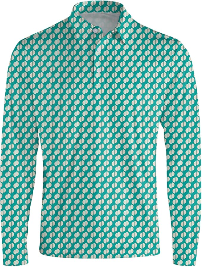 Men's Long Sleeve Golf Shirt Quick Dry 3 Button Work Fishing Outdoor Casual Collar Shirt