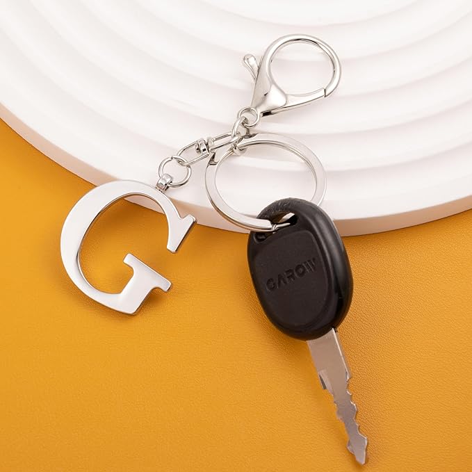 LAXPICOL Gold Letter A-Z Keychain for Women Bag Charms Purse Charms For Handbags Metal Alphabet Initial Letter Keychain