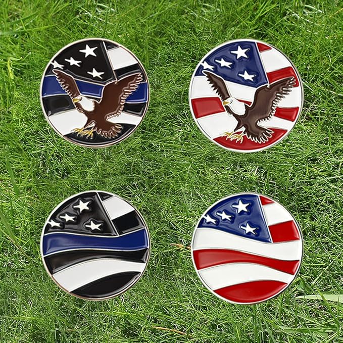 Golf Ball Markers Assorted Patterns Value Pack of 12 Golf Gifts, Golf Cap Clips and Divot Repair Tools Parter Accessories Sets for Men Women Golfer