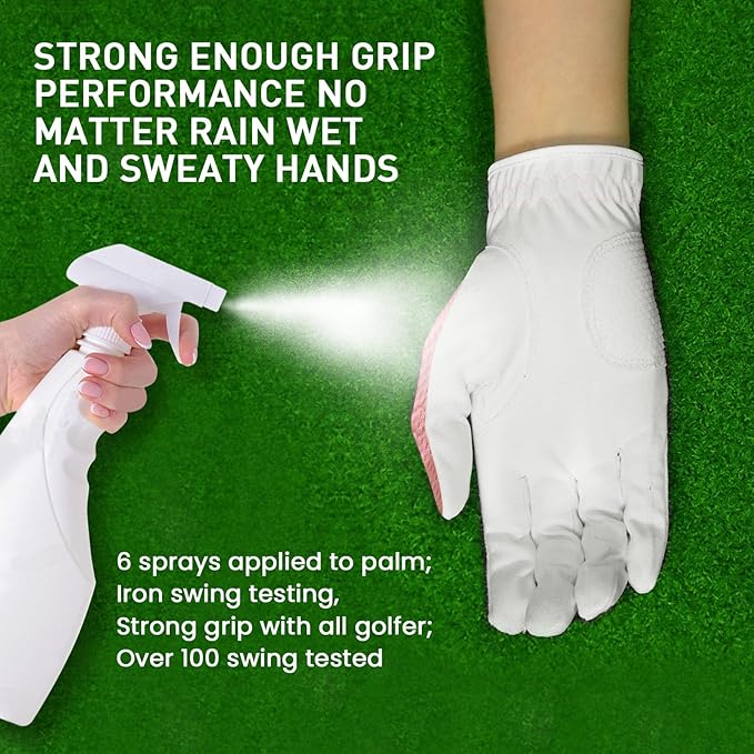 FINGER TEN Womens Golf Glove Right Handed Golfer Left Hand 1 Pack Golf Gloves Rain Grip Hot Wet All Weather Mesh for Women Girls Ladies Small Medium Large