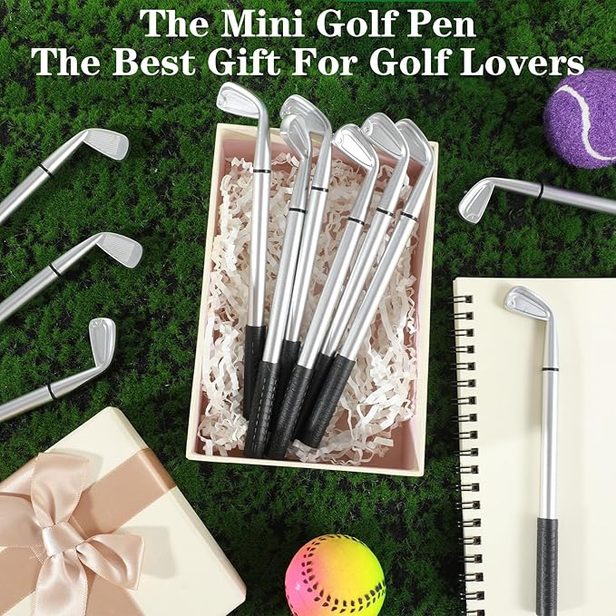 12PCS Golf Pens Golf Ballpoint Pen, Funny Golfs Club Pens Props Black Gel Ink for Students, Office, Golfs Party Favors, Desk Accessories, Tournament Gifts Bulk