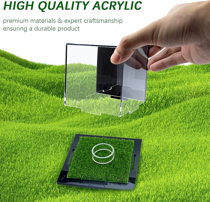 Golf Ball Display Case Small Golf Ball Case Acrylic Case Clear Display Box Square Display Holder Stand for Baseball Golf Ball Enthusiasts Collectibles, 3.9 x 3.5 x 3.9 Inch