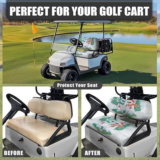 Fashion Print Golf Cart Seat Covers 2 Passenger Golf Cart Backrest Cover Golf Cart Seat Towel Gift for Friends