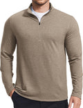 PINSPARK Men's Quarter Zip Up Pullover Mock Neck Sweatshirts Long Sleeve Golf shirts Performance Athletic Casual Workout