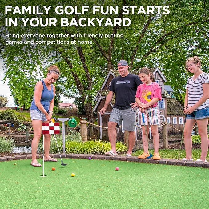 KINGTOP Golf Flagstick Mini, Putting Green Flag for Yard, All 3 Feet, Double-Sided Numbered Golf Flags, Golf Pin Flag Hole Cup Set, Portable 2-Section Design, Gifts Idea