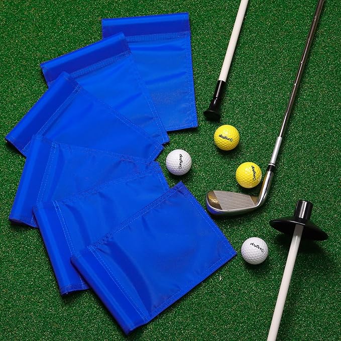 KINGTOP Solid Golf Flag All 8x6 Inch - 420D Nylon, Tube Inserted - Mini Putting Green Flags for Backyard Practice