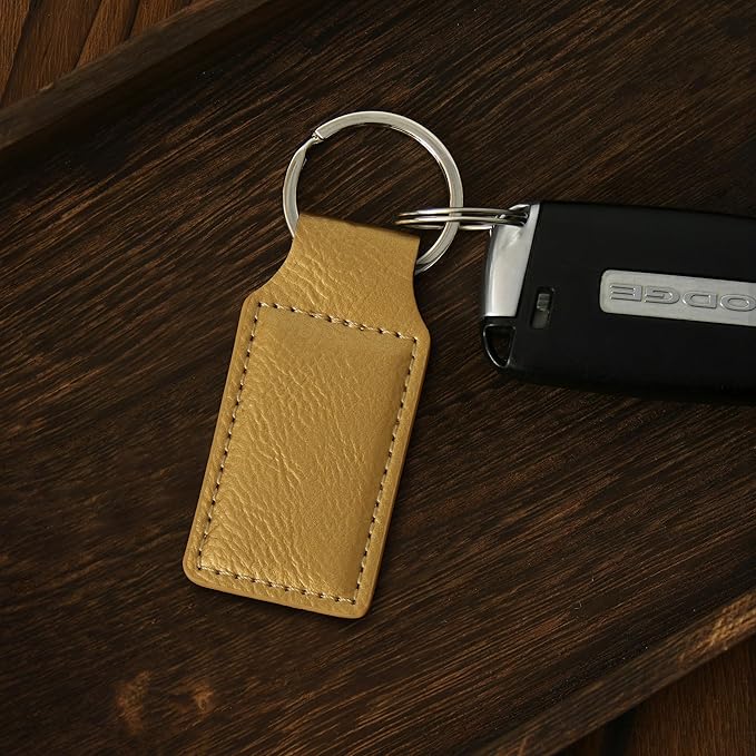 LaserGram Rectangle Keychain, Golfer Golfing, Personalized Engraving Included