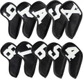 Golf 10pcs Thick Synthetic Leather Golf Iron Head Covers Set Headcover Fit All Brands Callaway Ping Taylormade Cobra Etc. Also Custom Name