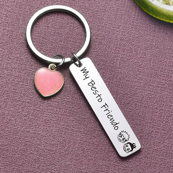 ZNOSVEI Bundle – 2 Items: Golf Keychain and Best Friend Keychain, Golf Cart Key Chain Course Tour Driver Jewelry Golfer Gifts, Friend Appreciation Gifts For Sister Jewelry From Brother Keyring
