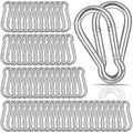 100PCS M6 2-3/8" Spring Snap Hooks Heavy Duty Carabiner Clips, 2.4" Galvanized Steel Quick Link Clip, 260LBS Holding Capacity Keychain Clip for Swing Hammock Gym Outdoor Hiking Camping